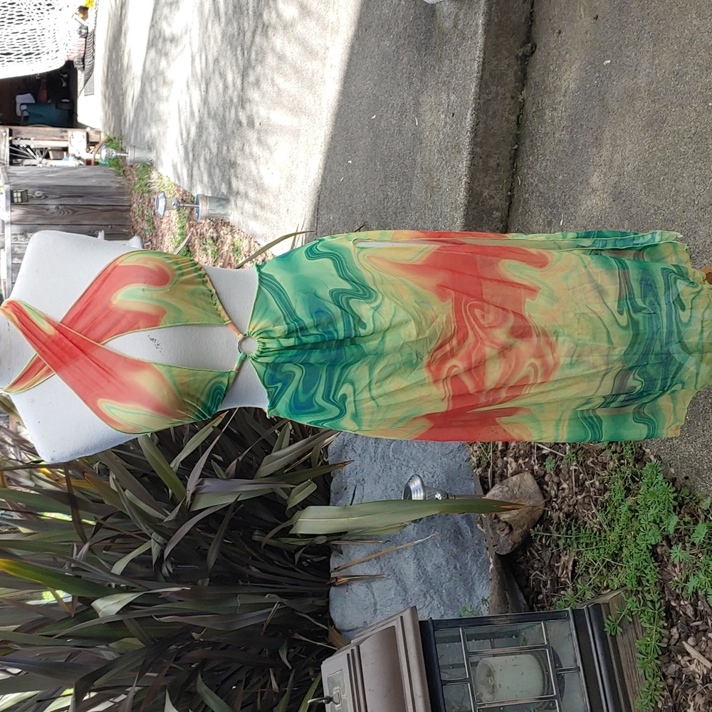 Flourescent Sheer Beach Cover Up Size Small